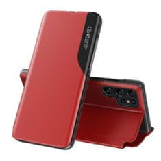 MG Eco Leather View preklopna maska za Samsung Galaxy S25 Ultra, crvena
