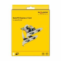 Delock kartica PCIe Serijski 4x RS232 + Niskoprofilni 89557