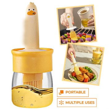 Cool Mango dozator ulja s ugrađenom četkom za precizno doziranje, 2 u 1, žuti - Coolchef