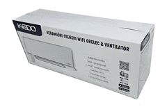 KEDO Keramička zidna grijalica WIFI s regulatorom, bijelo staklo, 2000W