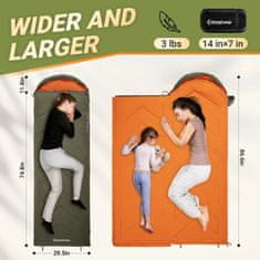 KingCamp Vreća za spavanje Huron 250, zelena / narančasta