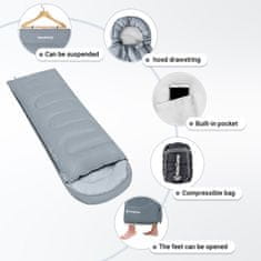 KingCamp Vreća za spavanje Oasis 250, siva, desni zatvarač