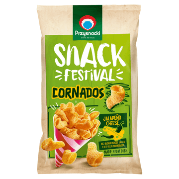 Przysnacki Snack Festival kukuruzne grickalice s okusom sira i jalapena 110 g