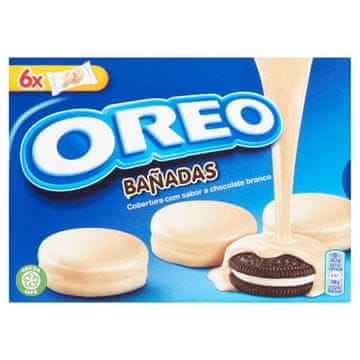 Mondelez Oreo keksi s kakaom i nadjevom od vanilije preliveni bijelom glazurom 246 g (12 komada)