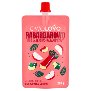 Owolovo Rababarbowo mus od jabuke i rabarbara 200 g