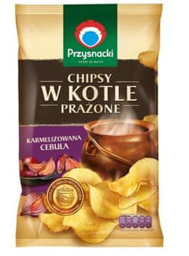 Przysnacki čipsovi prženi u kazanu s okusom karameliziranog luka 125 g