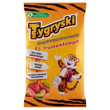 Tygryski kukuruzni čips s okusom jagode 70 g