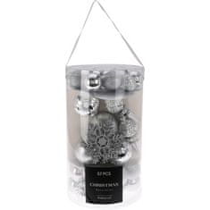 HOMESTYLING Božićni ukrasi KO-CAN304010 set 57 kom srebrni