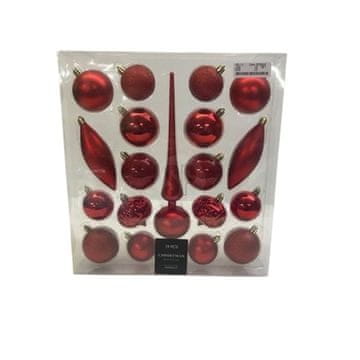 HOMESTYLING Božićni ukrasi KO-CAN305220 set 19 kom crveni