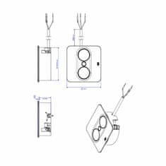 Bachmann TWIST 2 ugradbena utičnica crna kvadratna 2x220V 946.101