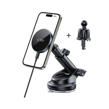 Tech-protect V5 MagSafe Dash Vent držač mobitela za auto 15W, crno