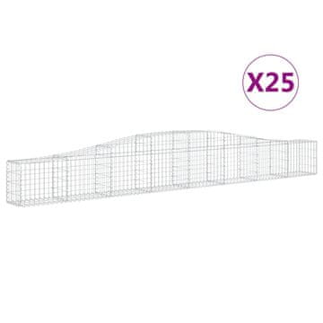 Vidaxl Lučne gabionske košare 25kom 400x30x40/60 cm pocinčano željezo