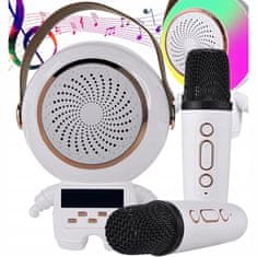 Verkgroup Bežični Bluetooth 5.3 LCD karaoke zvučnik 2x mikrofon LED RGB FM