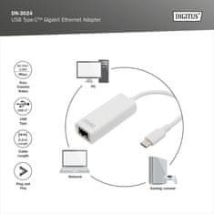 Digitus USB 3.1 TypeC-Network UTP Giga DN-3024 pretvarač