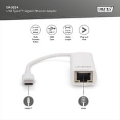 Digitus USB 3.1 TypeC-Network UTP Giga DN-3024 pretvarač