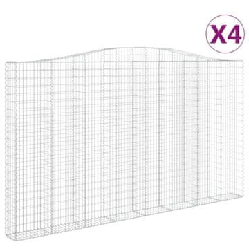 Vidaxl Lučne gabionske košare 4 kom 400x30x220/240cm pocinčano željezo