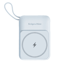 Krüger&Matz Powerbank, prijenosna baterija 10000mAh, indukcijsko punjenje, plava