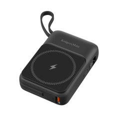 Krüger&Matz Powerbank, prijenosna baterija 10000mAh, indukcijsko punjenje, crna