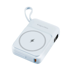 Krüger&Matz Powerbank, prijenosna baterija 10000mAh, indukcijsko punjenje, plava