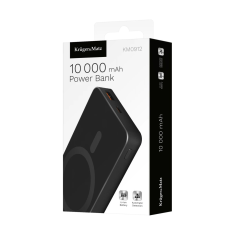 Krüger&Matz Powerbank, prijenosna baterija 10000mAh, indukcijsko punjenje, crna