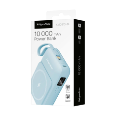 Krüger&Matz Powerbank, prijenosna baterija 10000mAh, indukcijsko punjenje, plava