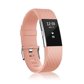 BStrap Silicone Diamond (Large) remen za Fitbit Charge 2, pink