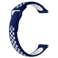 BStrap Silicone Sport remen za Garmin Venu 2 Plus, blue/white