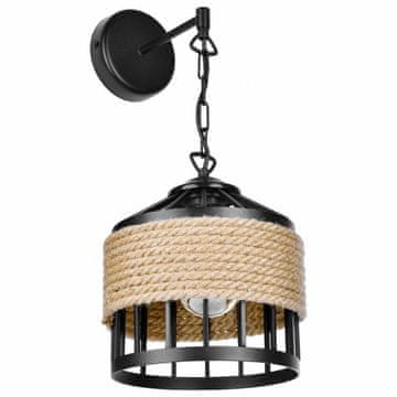 4Szpaki COLOSSUM 1 Zidna lampa - Rustikalna, Crna, 1xE27