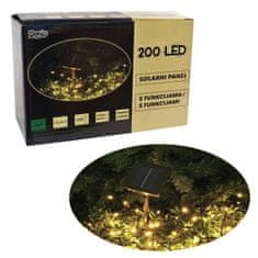 Denis 200 LED, solarni panel, 9.95 m, 8 funkcija, na baterije