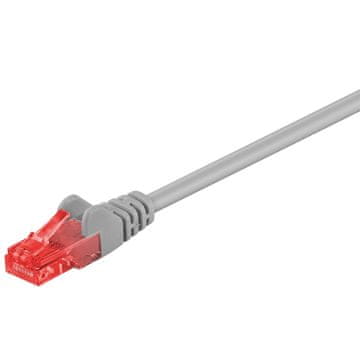Goobay CAT6 U/UTP mrežni patch kabel 2 m sivi/crveni