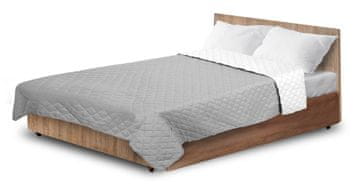 AIO FACTORY Ultrazvočno prešita pregrinjala 200x220 cm sivo-bele boje