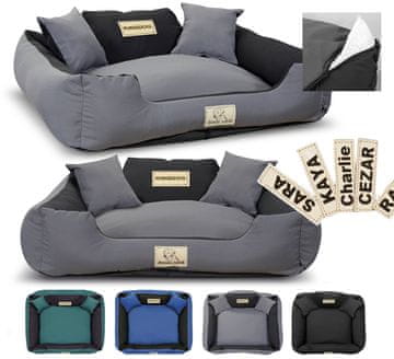 AIO FACTORY Passion posteljina, ograda, KINGDOG MM43, 115x95 cm, personalizirana, snemljiva, protizdrsna, temno siva