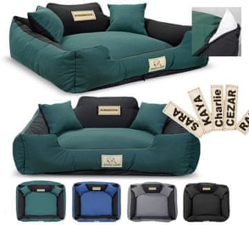 AIO FACTORY Passion posteljina, ograda, KINGDOG MM43, 115x95 cm, personalizirana, snemljiva, protizdrsna, zelena