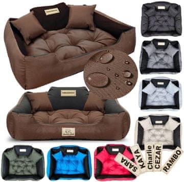 AIO FACTORY Passion postelja KINGDOG 145x115 cm personalizirana vodootporna rjava