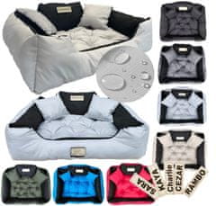 AIO FACTORY Passion postelja KINGDOG 100x75 cm personalizirana vodootporna svijetlo siva