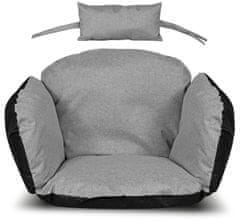 AIO FACTORY Vrtna blazina 112x113 cm za visećim stolom, štorkljino gnezdo, vodootporna, siva