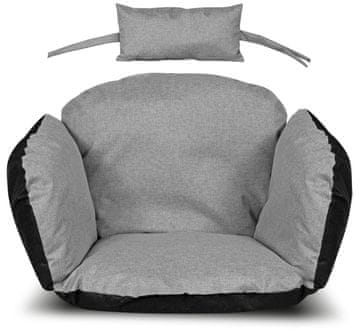 AIO FACTORY Vrtna blazina 112x113 cm za visećim stolom, štorkljino gnezdo, vodootporna, siva