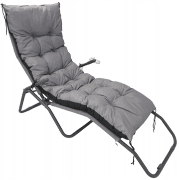 AIO FACTORY Vrtna blazina 180x50 cm iza kreveta, gugalnica, vodootporna siva