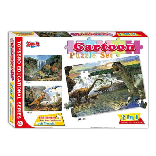 Denis Puzzle / Slagalica set Dinosauri 3/1, 153 kom