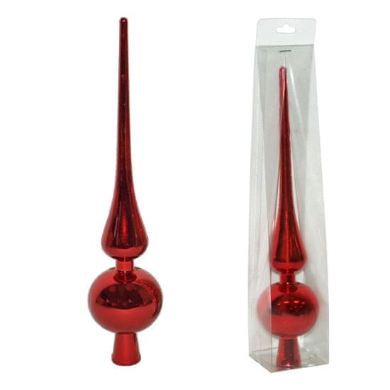 Denis Vrh za božićno drvce crveni 25 cm, oblik kugle-kupole