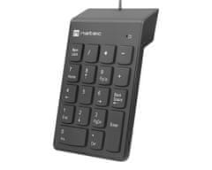 Natec Goby 2 numerička tipkovnica, 18 tipki, Plug&amp;Play, USB-A, 150cm kabel, crna