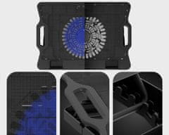 Natec Dipper 2 stalak za hlađenje laptopa, do 17.3, 6 nagiba, ventilator 180 mm, LED, 2xUSB-A