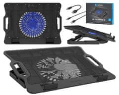 Natec Dipper 2 stalak za hlađenje laptopa, do 17.3, 6 nagiba, ventilator 180 mm, LED, 2xUSB-A