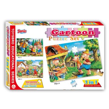 Denis Puzzle / Slagalica set Vuk i tri praščića 3/1-153 kom
