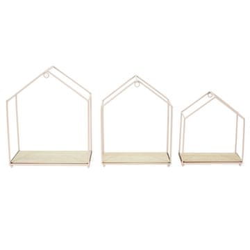 Intesi Set od 3 police Pink House