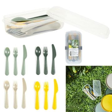 Intesi Set od 12 pribora za piknik za 4 osobe u posudi