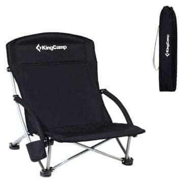 KingCamp Niska plažna stolica, crna