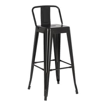 DE Metalni stolac Paris Back 75 cm crne boje, inspiriran Tolixom