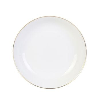 Intesi Duboki tanjur od biserno zlatnog porculana 21 cm bijeli