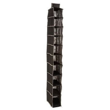 5Five® ORGANIZATOR ZA CIPELE S 10 DŽEPOVA, CRNI, TKANINA